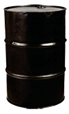 55 Gallon Reconditioned Tight Head Steel Drum, UN-Rated, all Black, or Black w/ White Top